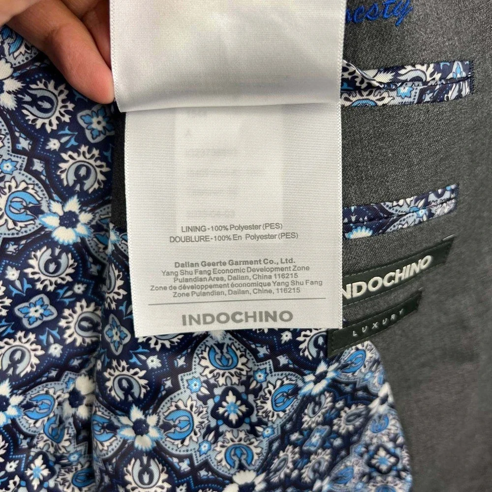 Indochino Luxury Blazer Sport Coat Men 42R Gray Wool Cashmere Blend Two Button